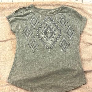 SOLD - Grey Rhinestone Pattern Girls Tee **DO NOT BUY**